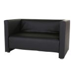 Sofa 2-Sitzer, Kunstlederbezug schwarz