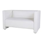 Sofa 2-Sitzer weiß, Kunstlederbezug weiß