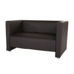 Sofa 2-Sitzer dunkelbraun, Kunstlederbezug dunkelbraun