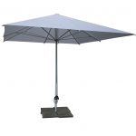 Sonnenschirm 4m x 4m, weiss ohne Volant, inkl. Schirmständer