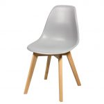 Designstuhl „SKALA“ Sitzschale Hardkunststoff grau Massive Echtholzbeine